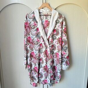 Victoria's Secret Paisley Floral Night Gown Long Sleeves Silky Size Large
